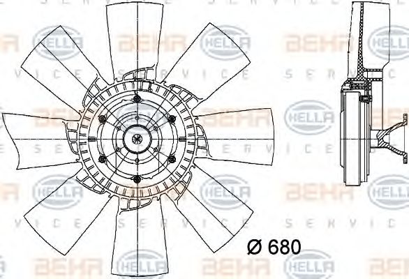 Вентилятор охлаждения двигателя BEHR/HELLA 8MV 376 728-391