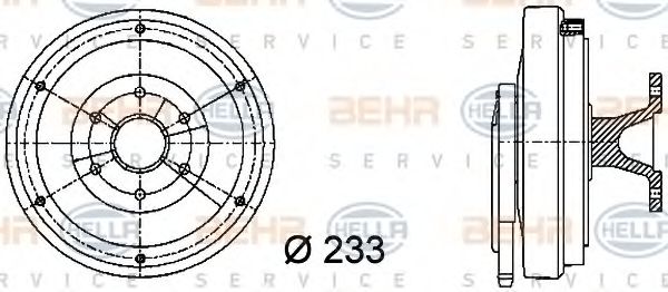 Вискомуфта вентилятора BEHR/HELLA 8MV 376 730-011