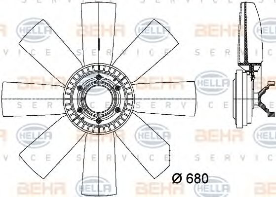 Вентилятор охлаждения двигателя BEHR/HELLA 8MV 376 731-461