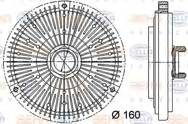 Вискомуфта вентилятора BEHR/HELLA 8MV 376 731-491
