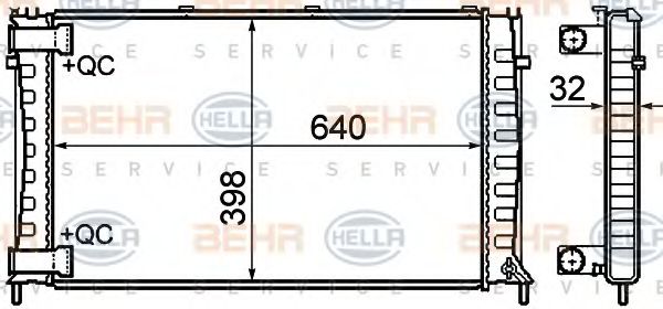 Радиатор охлаждения двигателя behrhella 8MK 376 732-781