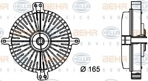 Вискомуфта вентилятора BEHR/HELLA 8MV 376 733-041