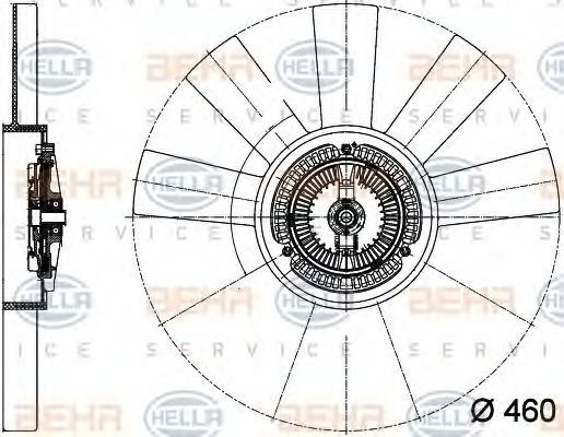 Вентилятор охлаждения двигателя BEHR/HELLA 8MV 376 733-311