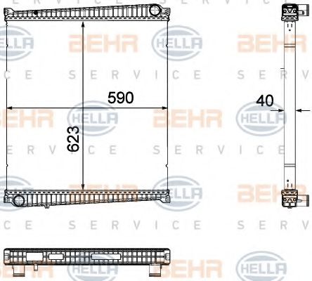 Радиатор охлаждения двигателя BEHR/HELLA 8MK 376 733-701