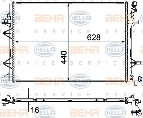 Радиатор охлаждения двигателя BEHR/HELLA 8MK 376 735-371