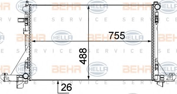 Радиатор охлаждения двигателя BEHR/HELLA 8MK 376 737-104