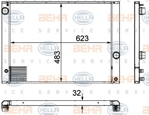 Радиатор охлаждения двигателя BEHR/HELLA 8MK 376 745-761