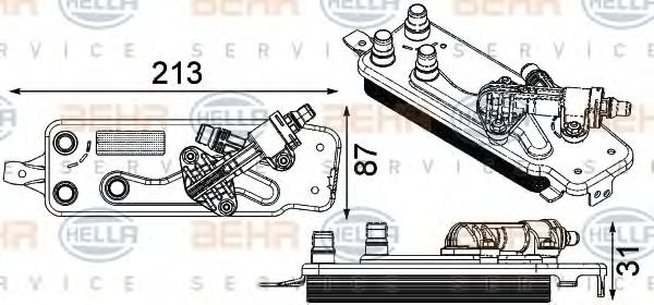 Масляный радиатор коробки передач BEHR/HELLA 8MO 376 749-001