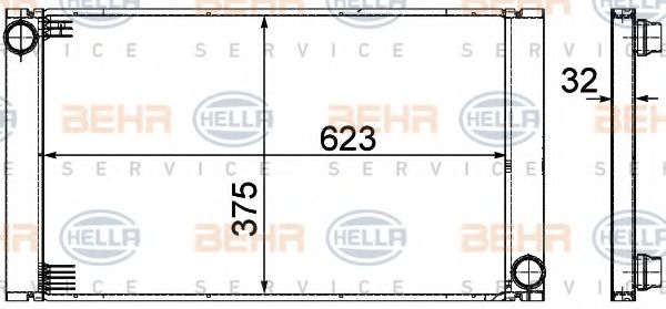 Радиатор охлаждения двигателя BEHR/HELLA 8MK 376 753-581