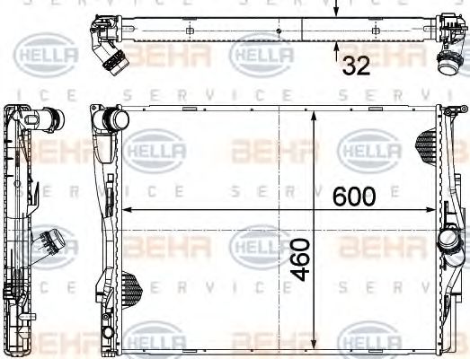Радиатор охлаждения двигателя BEHR/HELLA 8MK 376 754-061