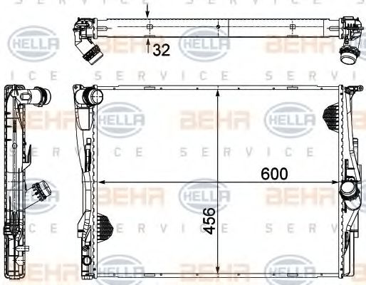 Радиатор охлаждения двигателя BEHR/HELLA 8MK 376 754-071