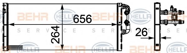 Низкотемпературный охладитель, интеркулер BEHR/HELLA 8MK 376 754-111