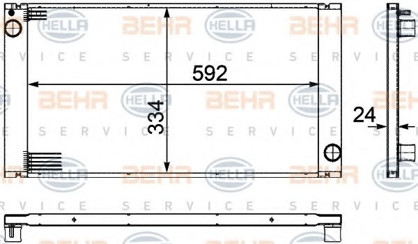 Радиатор охлаждения двигателя BEHR/HELLA 8MK 376 754-221