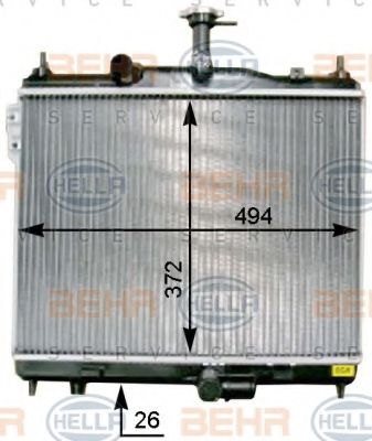 Радиатор охлаждения двигателя BEHR/HELLA 8MK 376 754-511