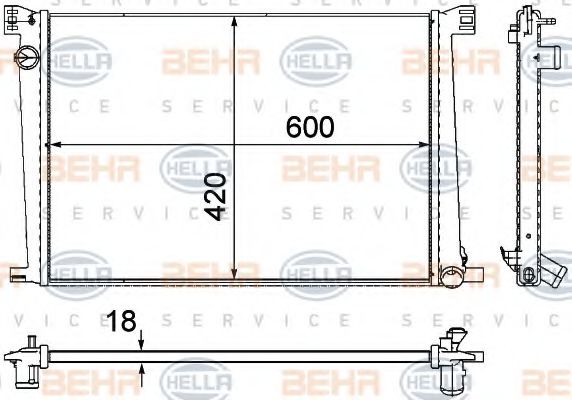 Радиатор охлаждения двигателя BEHR/HELLA 8MK 376 754-591