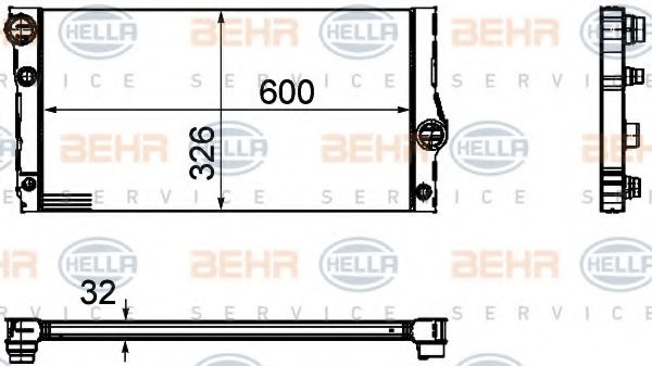 Радиатор охлаждения двигателя BEHR/HELLA 8MK 376 755-381