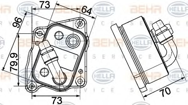 Масляный радиатор BEHR/HELLA 8MO 376 755-491