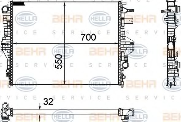 Радиатор охлаждения двигателя BEHR/HELLA 8MK 376 756-351
