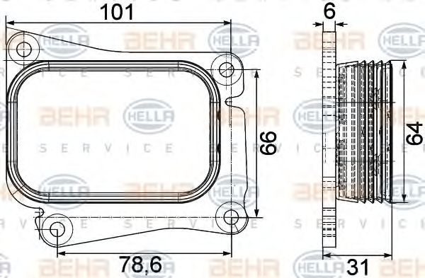Масляный радиатор BEHR/HELLA 8MO 376 756-731