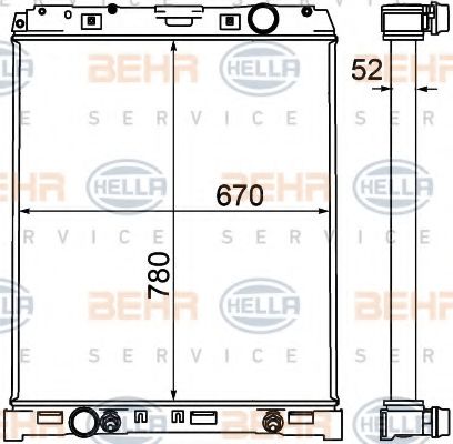 Радиатор охлаждения двигателя BEHR/HELLA 8MK 376 758-051