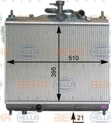 Радиатор охлаждения двигателя BEHR/HELLA 8MK 376 762-021