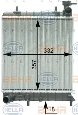 Радиатор охлаждения двигателя BEHR/HELLA 8MK 376 762-061
