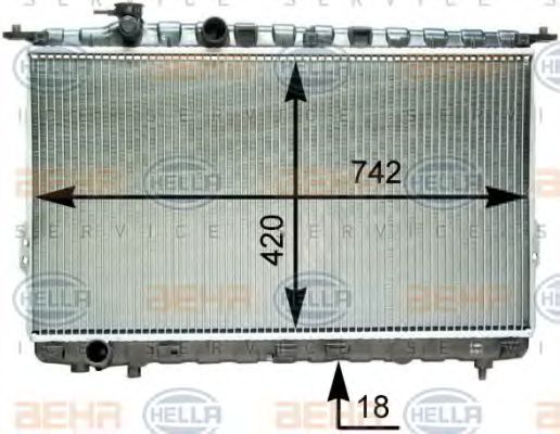 Радиатор охлаждения двигателя BEHR/HELLA 8MK 376 762-231
