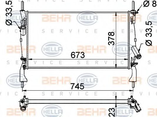 Радиатор охлаждения двигателя BEHR/HELLA 8MK 376 764-401