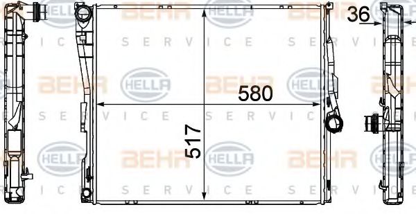 Радиатор охлаждения двигателя BEHR/HELLA 8MK 376 764-771
