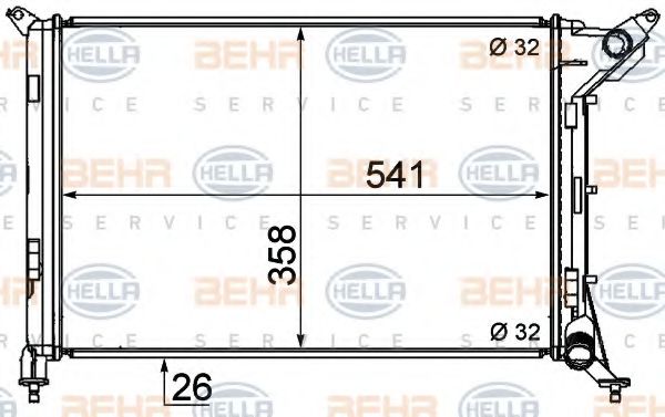Радиатор охлаждения двигателя BEHR/HELLA 8MK 376 769-011