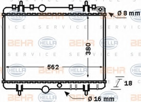 Радиатор охлаждения двигателя BEHR/HELLA 8MK 376 771-391