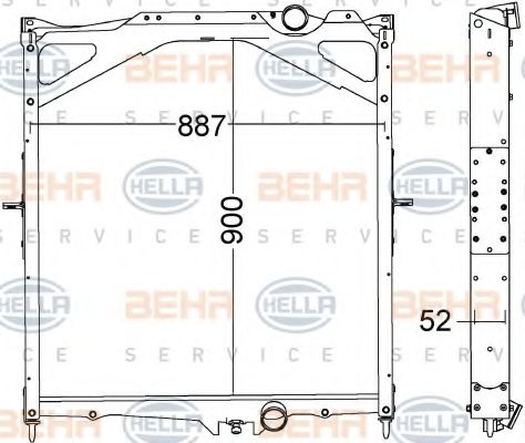 Радиатор охлаждения двигателя BEHR/HELLA 8MK 376 774-791