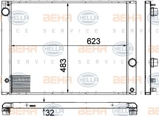 Радиатор охлаждения двигателя BEHR/HELLA 8MK 376 780-661