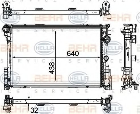 Радиатор охлаждения двигателя BEHR/HELLA 8MK 376 780-691