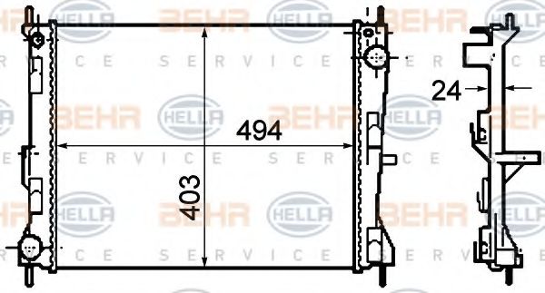 Радиатор охлаждения двигателя BEHR/HELLA 8MK 376 781-161