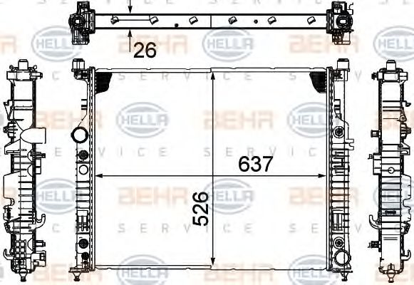 Радиатор охлаждения двигателя BEHR/HELLA 8MK 376 781-561