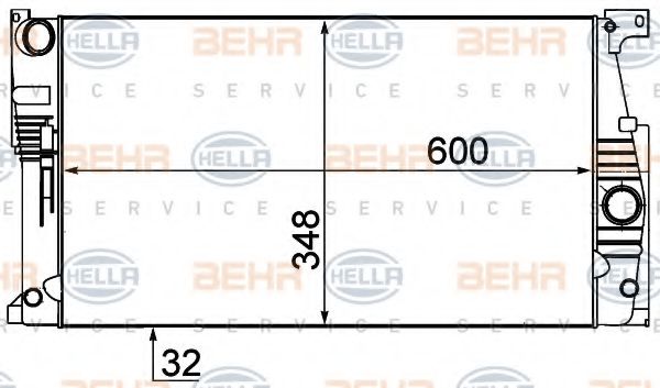Радиатор охлаждения двигателя BEHR/HELLA 8MK 376 791-791
