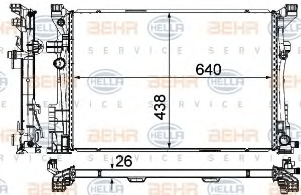 Радиатор охлаждения двигателя BEHR/HELLA 8MK 376 924-021