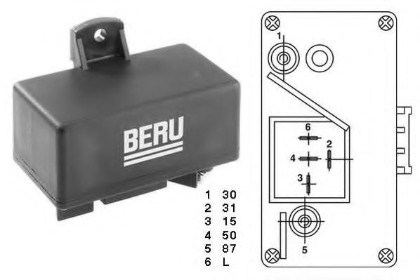 Блок управления, время накаливания BERU GR059