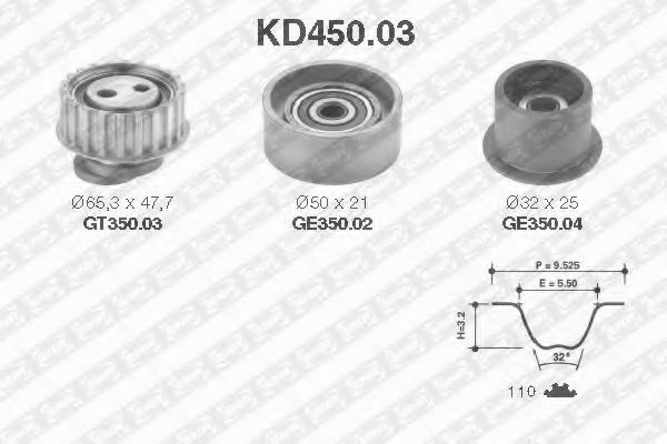 Комплект ГРМ SNR KD450.03