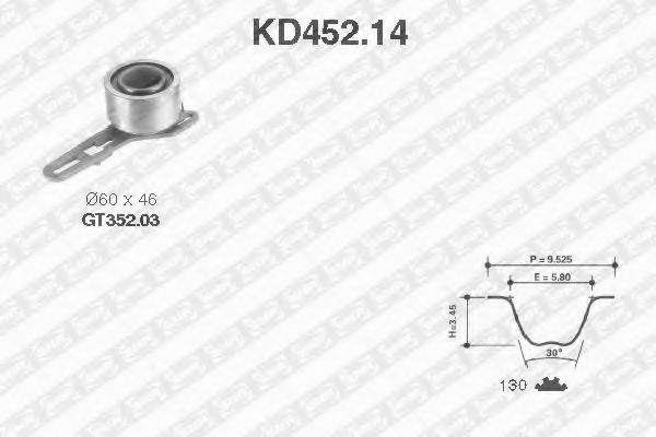 Комплект ГРМ SNR KD452.14