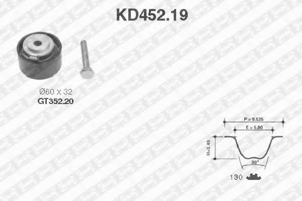 Комплект ГРМ SNR KD452.19