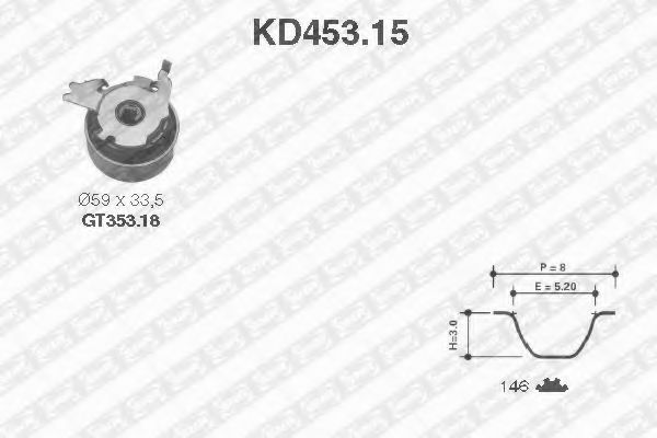 Комплект ГРМ SNR KD453.15