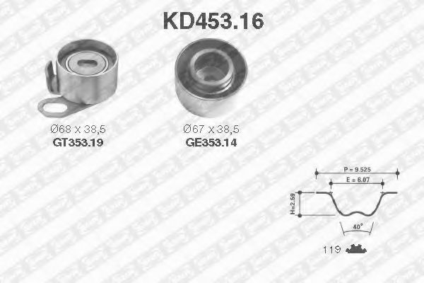 Комплект ГРМ SNR KD453.16