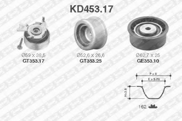 Комплект ГРМ SNR KD453.17