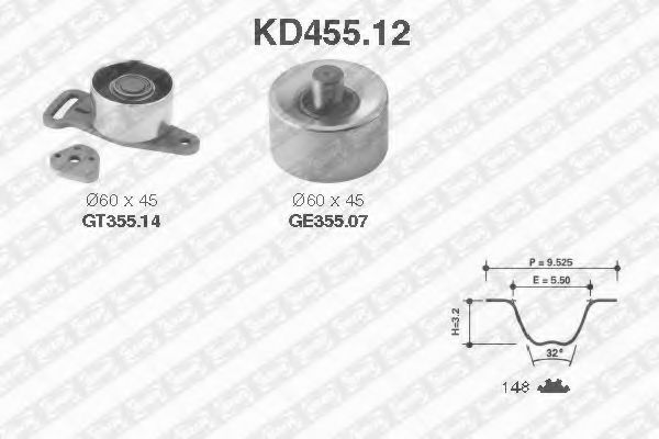 Комплект ГРМ SNR KD455.12