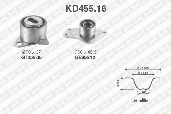 Комплект ГРМ SNR KD455.16