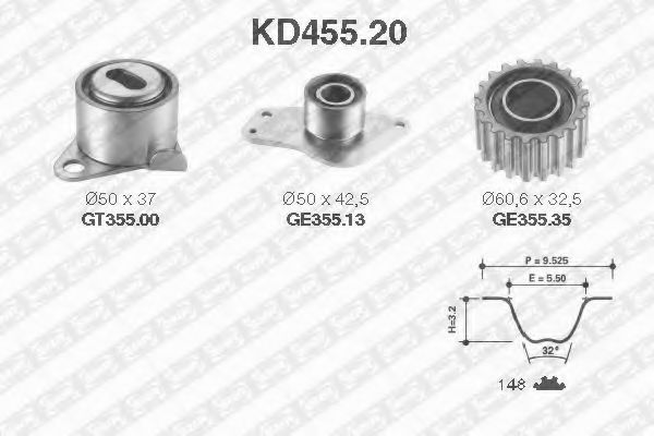 Комплект ГРМ SNR KD455.20