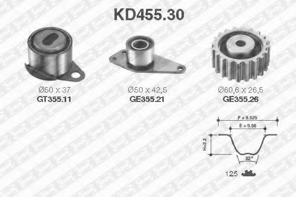 Комплект ГРМ SNR KD455.30
