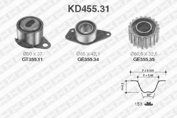 Комплект ГРМ SNR KD455.31